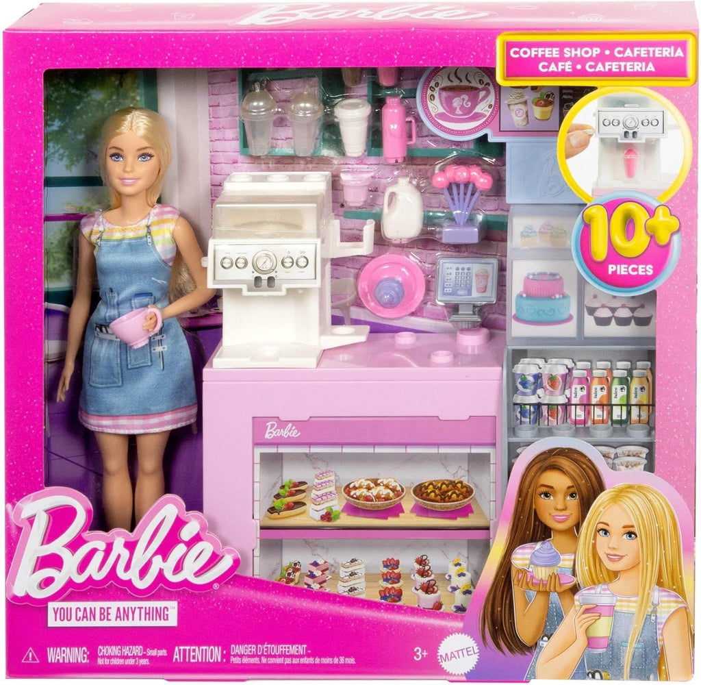 Barbie Coffee Shop Playset With Blonde Barista Doll, Working