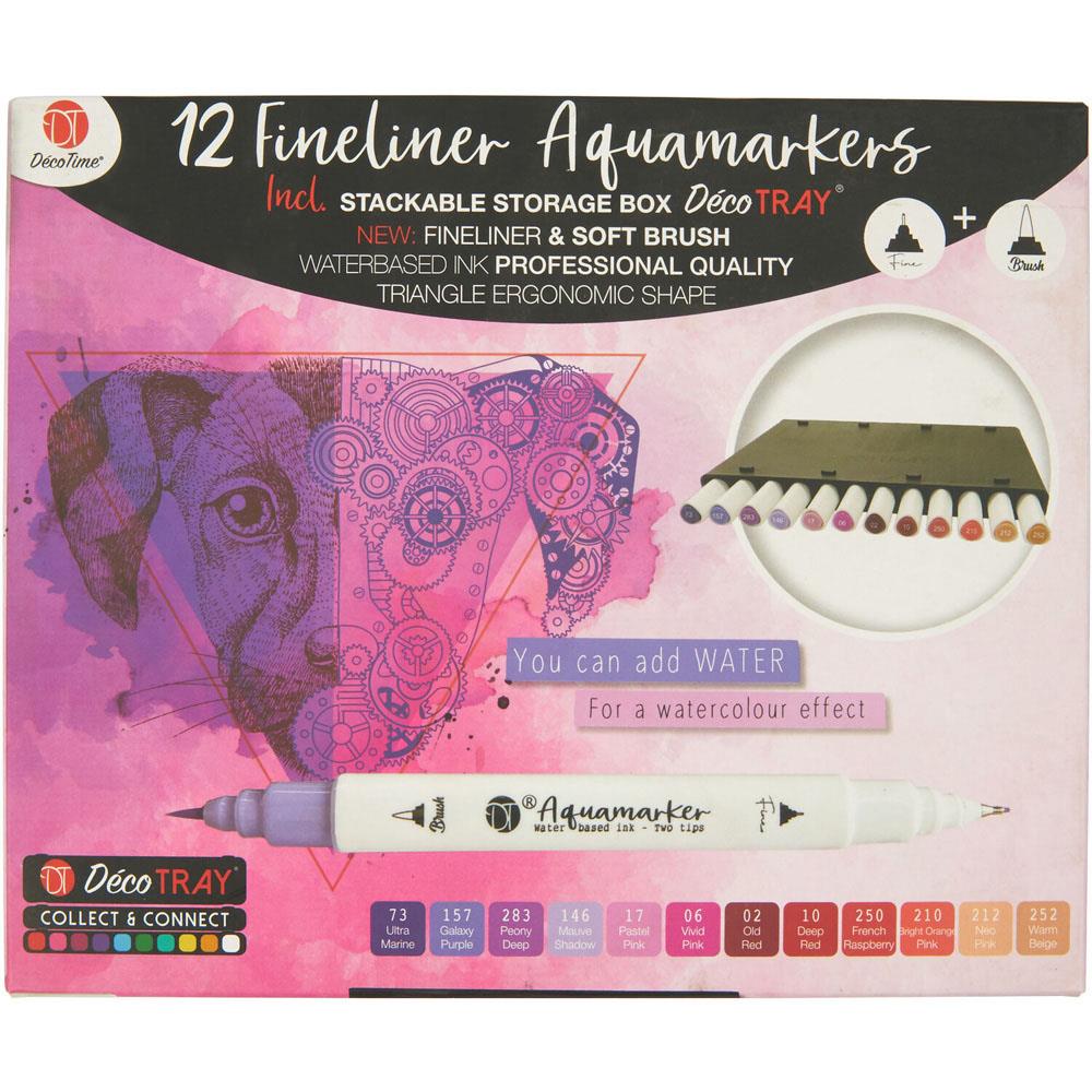 DecoTime Yellow Fineliner Aquamarkers 12 Pack