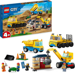 LEGO City Construction Trucks and Wrecking Ball Crane 60391