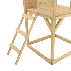 TP Treehouse Wooden Playhouse with Swing, Slide & Climbing Wall