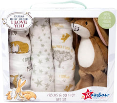 Guess How Much I Love You Soft Toy with Muslin Gift Set