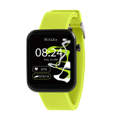 Tikkers Smart Series 13 Lime Green Silicone Strap Smart Watch