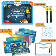 Skillmatics Space Explorers Write and Wipe Activity Mats