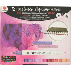 Deco Time Purple Fineliner Aquamarkers 12 Pack