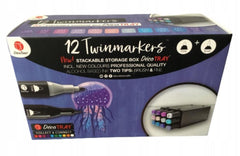 Deco Time Twinmarkers In Deco Tray 12 Pack - Purple