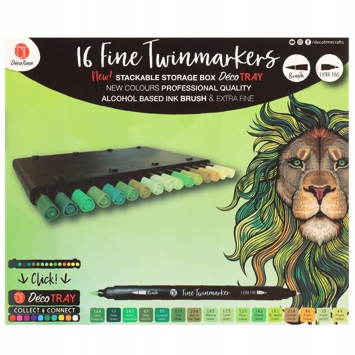 Deco Time 16 Fine Twinmarkers - Blue