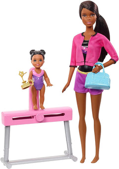 Barbie Gymnastics Playset with Brunette Coach Doll
