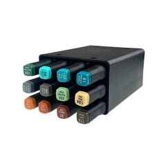 Deco Time Twinmarkers In Deco Tray 12 Pack - Brown
