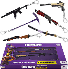 Fortnite Deluxe 6 Pack Galaxy Pickaxe Keychain Set