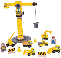Bigjigs Rail Big Wooden Crane Construction Set