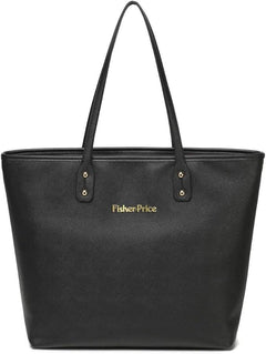 Fisher-Price Black Faux Leather Baby Changing Bag 33.5x13x33cm