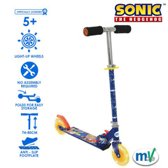 MoVe Sonic the Hedgehog Folding Inline Scooter with Light Up Wheels