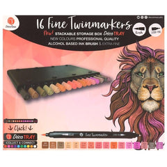 Deco Time 16 Fine Twinmarkers - Red