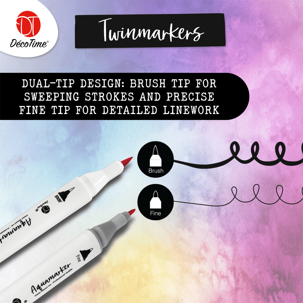 DecoTime 50 Dual Tip Aqua Markers with Storage Deco Tray – BargainMax