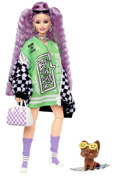 Barbie Extra Doll with Race Car Jacket and Accessories