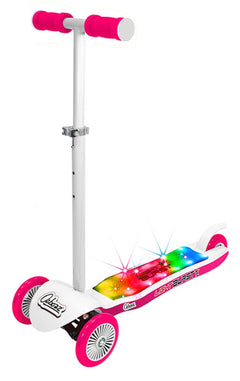 Ozbozz Light Burst Scooter - Pink and White