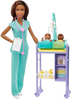 Barbie Baby Doctor Brunette Hair Career Doll