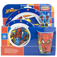 Spiderman 7 Piece Dinner Set with Water Bottle