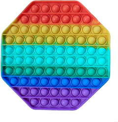 Large Rainbow Octagon Push Popper