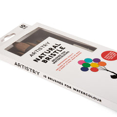 Artistry Natural Bristle Brushes For Watercolours