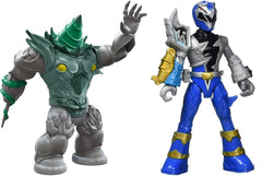 Power Rangers Dino Fury Battle Attacker Blue Ranger Vs. Shockhorn Action Figures
