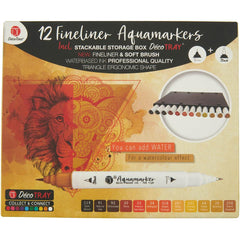 DecoTime Yellow Fineliner Aquamarkers 12 Pack