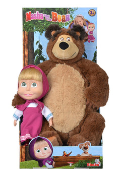 Masha and The Bear 43cm Bear Plush and 23cm Doll Set
