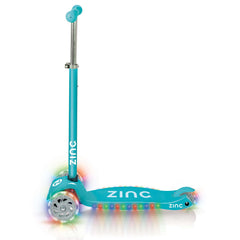 Zinc Three Wheeled Light Up Superstar - Aqua Blue Scooter
