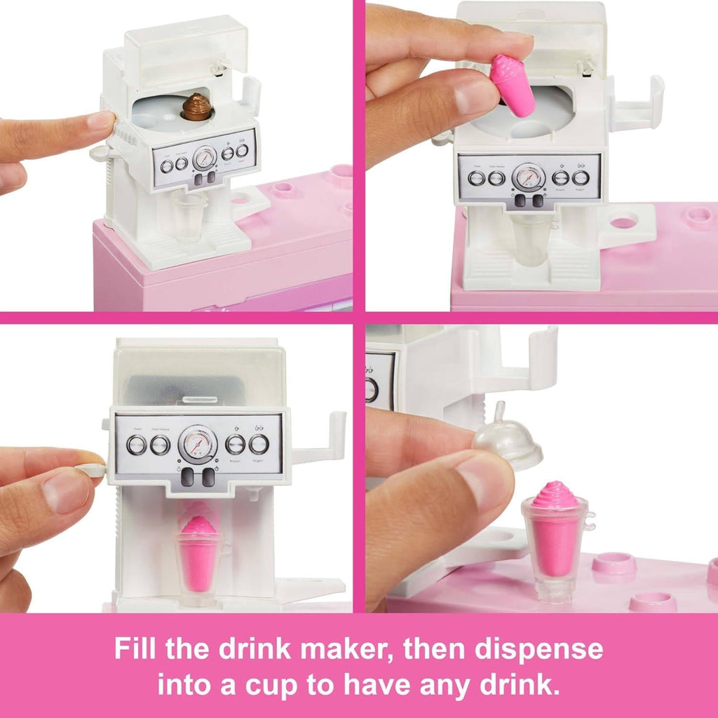 Barbie Coffee Shop Playset With Blonde Barista Doll, Working