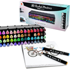 DecoTime 80 Dual Tip Alcohol Markers with Storage Deco Tray