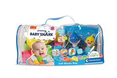 Clementoni Baby Shark Soft Blocks Bag Blue and Yellow Sharks