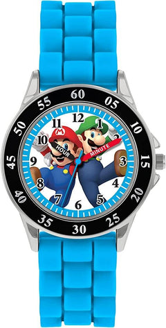Super Mario Blue Silicone Strap Time Teacher Watch
