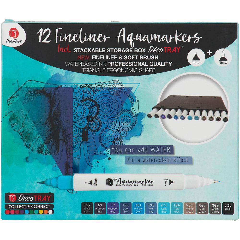 DecoTime Yellow Fineliner Aquamarkers 12 Pack