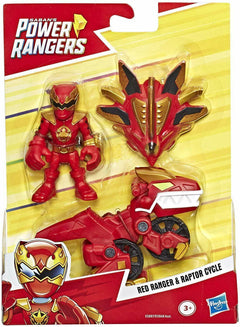 Power Rangers Playskool Heroes Red Ranger And Raptor Cycle